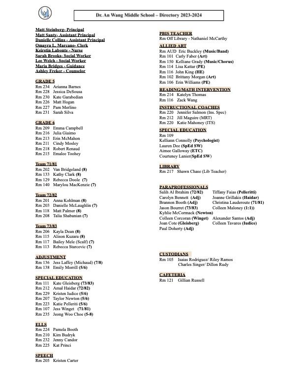 Staff Directory